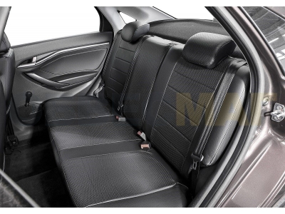 Чехлы на сидения Rival, задняя спинка 40/20/40, рисунок строчка для Skoda Kodiaq 2017-2021
