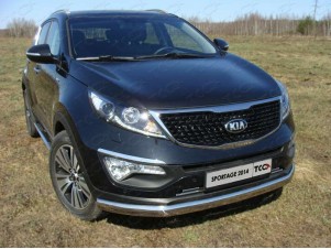 Защита передняя овальная 75-42 мм для Kia Sportage № KIASPORT14-02