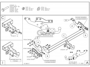 Фаркоп оцинкованный для Toyota Hilux 2015-н.в., JAC T6 2021-н.в., JAC T8 2018-н.в., JAC T8 Pro 2023-н.в., Sollers ST6 2023-н.в. быстросъемное крепление шара №T078C